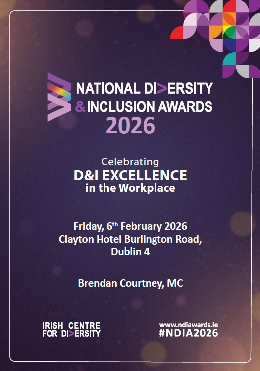 Thumbnail image of the cover of the National D&I Awards 2026 Book of the night (programme).  Image is a dark purple background with white text on top